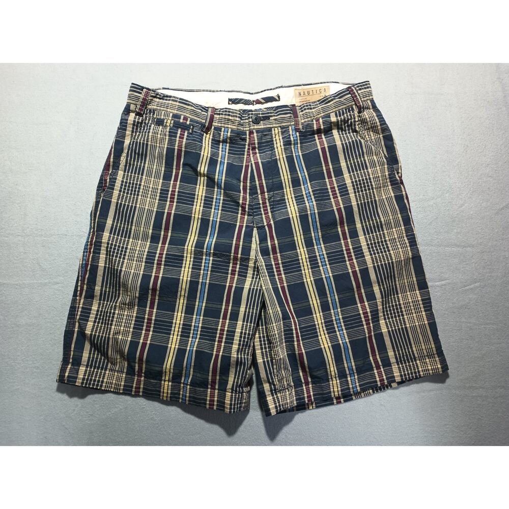 Nautica Clipper Men’s Plaid Shorts Size 38 Relax Fit Cotton Preppy Golf Casual